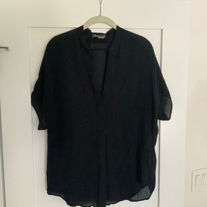 Vince small black sheer top